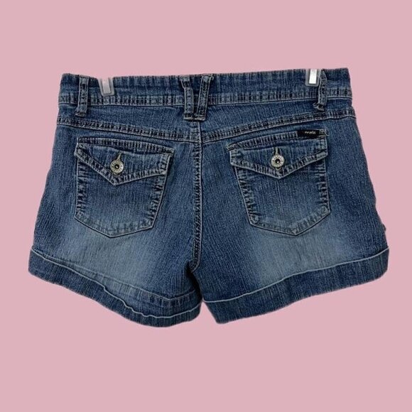 y2k stretchy denim mini shorts - Picture 1 of 7